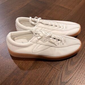 Tretorn Leather Sneakers, White, Size 10